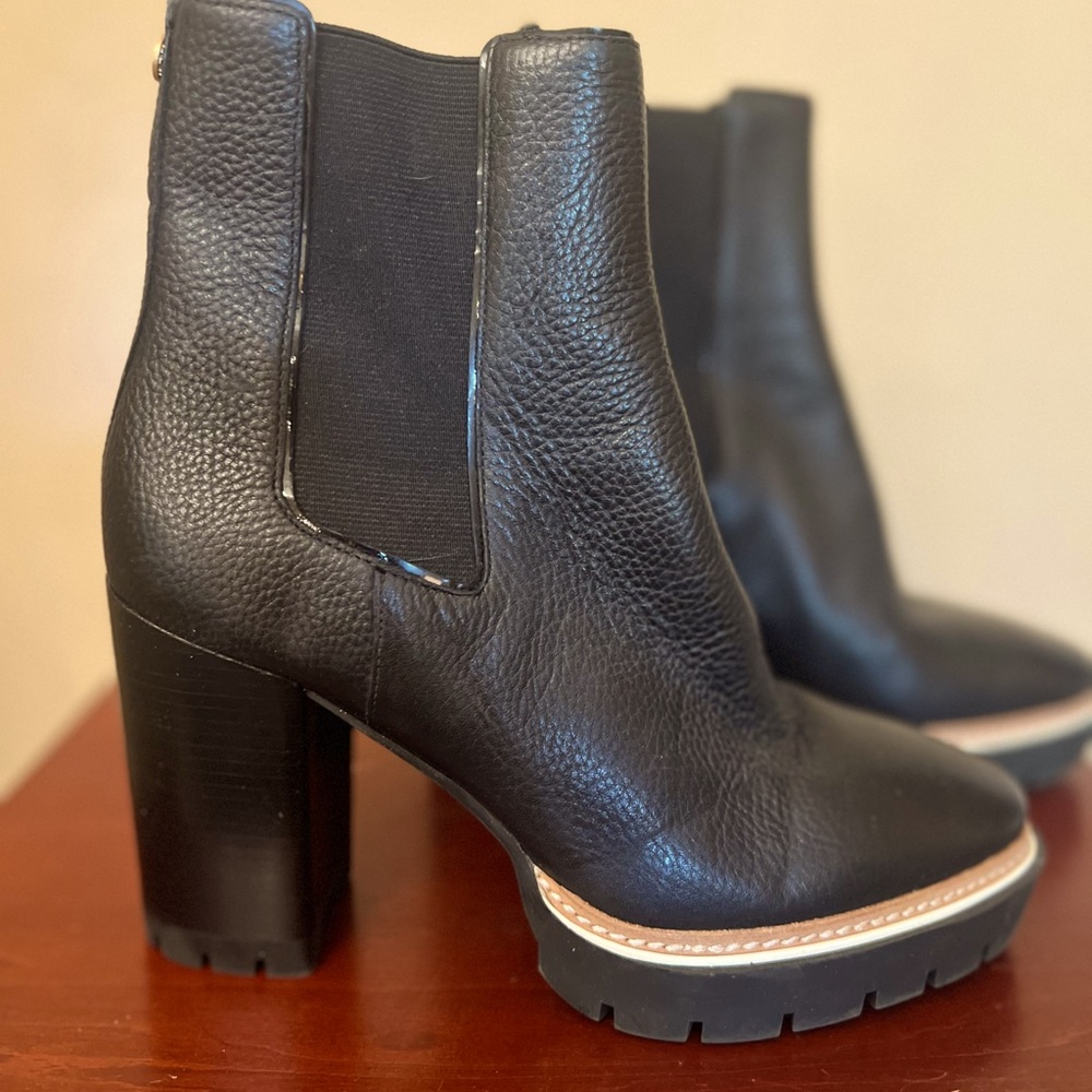 Black Tory Burch platform heel Chelsea boot